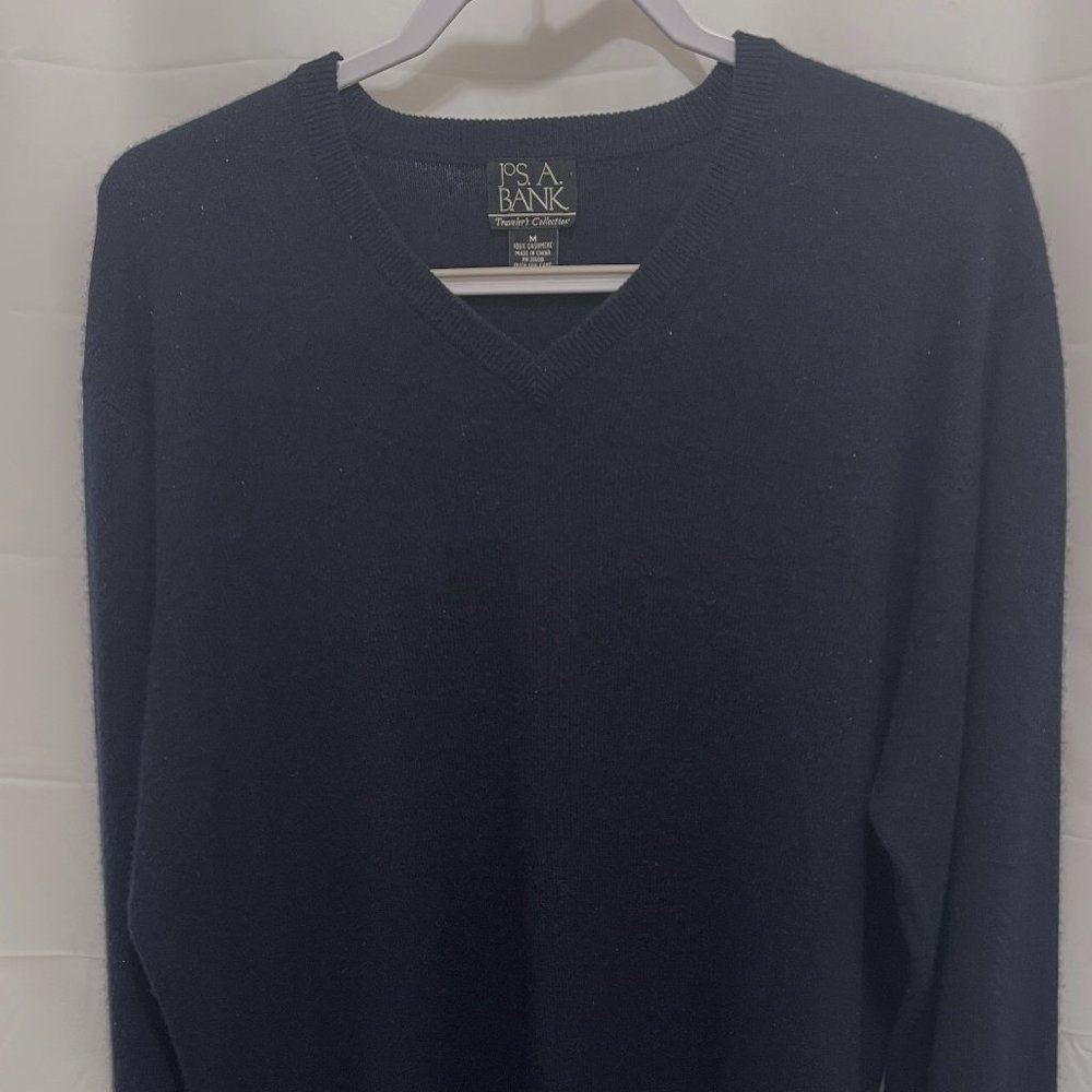 Jos. A. Banks Travelers Collection Men’s Cashmere V-neck Sweater, Sz M, Black